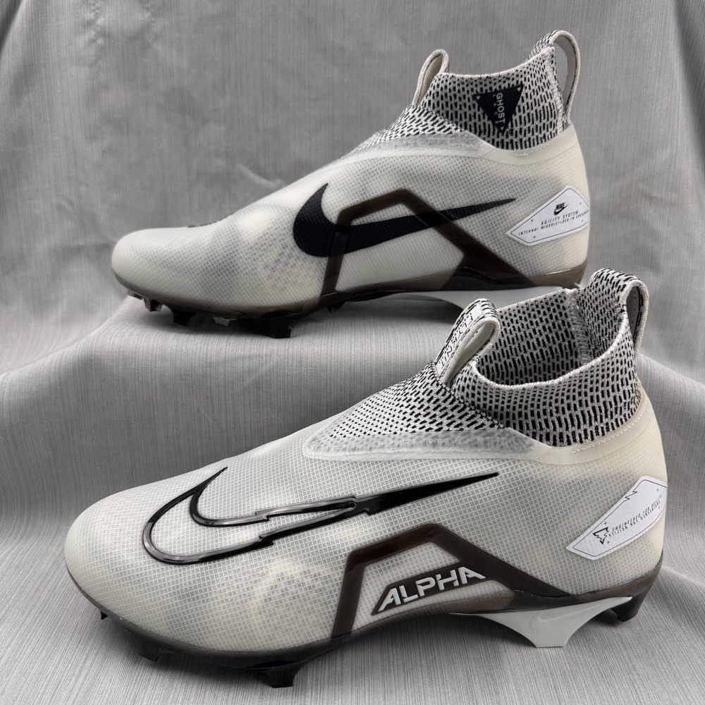 Nike Alpha Menace Elite 3 White Black Football Cleats CT6648-100 Mens Sz 11 New